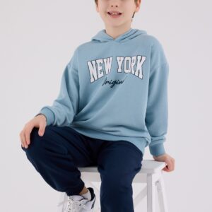 RP3650 طقم شتوي دافئ للاولاد مبطن لون ازرق