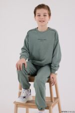 RP3656 تريننج للاولاد لون اخضر قطن ثلاث خيوط