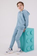 RP3685 طقم شتوي دافئ للاولاد مبطن لون ازرق