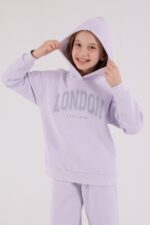 ⁦RP3691 طقم شتوي دافئ للفتيات مبطن لون ليلكي⁩ - الصورة ⁦2⁩