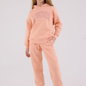 RP3691 طقم شتوي دافئ للفتيات مبطن لون برتقالي