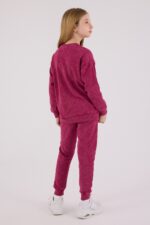 ⁦RP3693 تريننج للفتيات لون فوشيا قطن ثلاث خيوط خريفي⁩ - الصورة ⁦2⁩