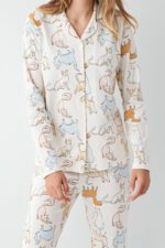 ⁦RP3711-S طقم بيجاما قطن بأزرار للنساء⁩ - الصورة ⁦2⁩