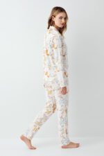 ⁦RP3711-S طقم بيجاما قطن بأزرار للنساء⁩ - الصورة ⁦3⁩