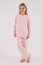 ⁦US2328US POLO ASSN طقم بيجاما دافئ للبنات لون زهري⁩ - الصورة ⁦4⁩