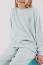 ⁦US2328US POLO ASSN طقم بيجاما دافئ للبنات لون فستقي⁩ - الصورة ⁦6⁩