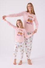 RP3467 طقم بيجاما من كولكشن الام وابنتها قطعتين قطن