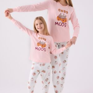 RP3467 طقم بيجاما من كولكشن الام وابنتها قطعتين قطن
