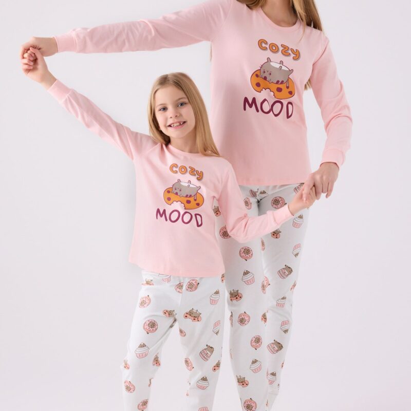 RP3467 طقم بيجاما من كولكشن الام وابنتها قطعتين قطن