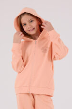 ⁦RP3698 طقم شتوي دافئ للبنات مبطن لون برتقالي⁩ - الصورة ⁦4⁩