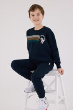 ⁦US2212 US POLO ASSN طقم للاولاد لون كحلي قطن مبطن ودافئ⁩ - الصورة ⁦6⁩