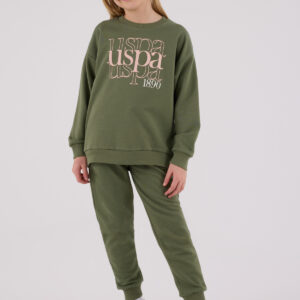 US2309 US POLO ASSN طقم للفتيات قطن مبطن ودافئ