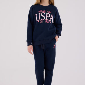 US2316 US POLO ASSN طقم للفتيات  لون كحلي قطن مبطن ودافئ