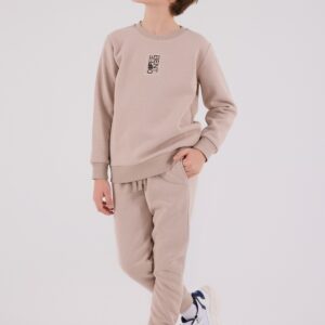 RP3652 طقم شتوي دافئ للاولاد مبطن لون بيج