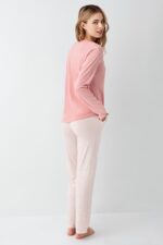 ⁦AR3417 طقم بيجاما قطن لون زهري للنساء⁩ - الصورة ⁦3⁩