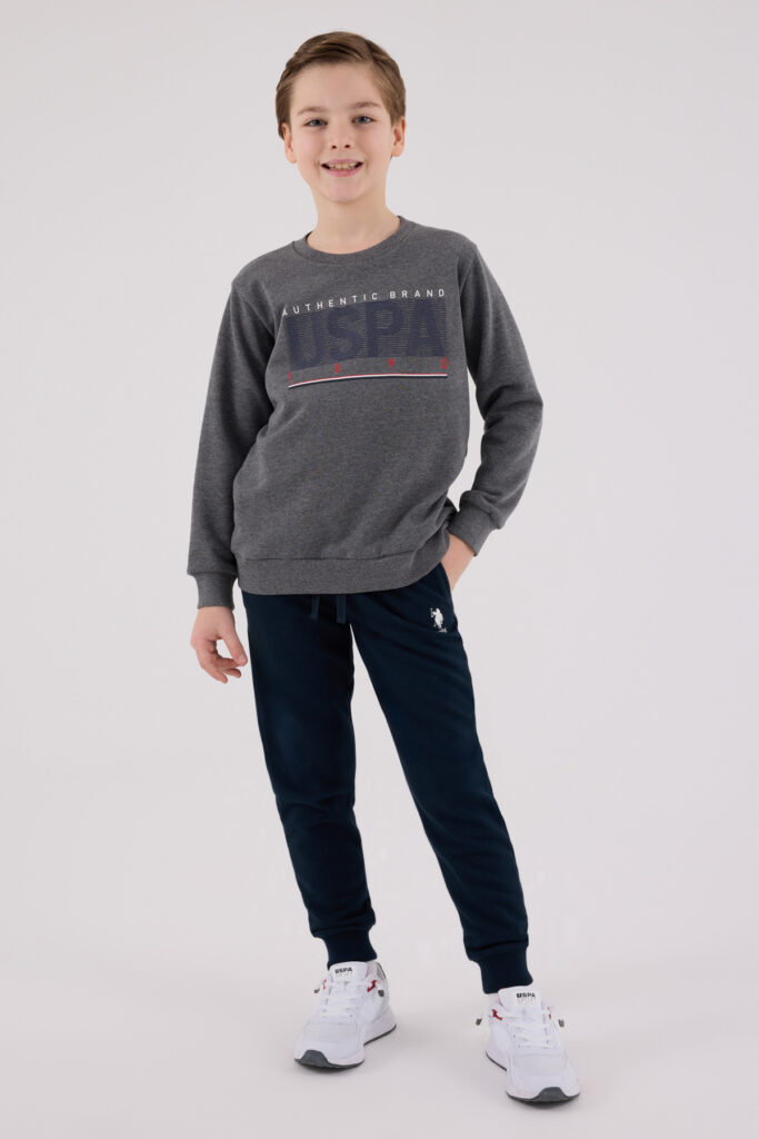 US2209 US POLO ASSN طقم للاولادقطن ثلاثة خيط