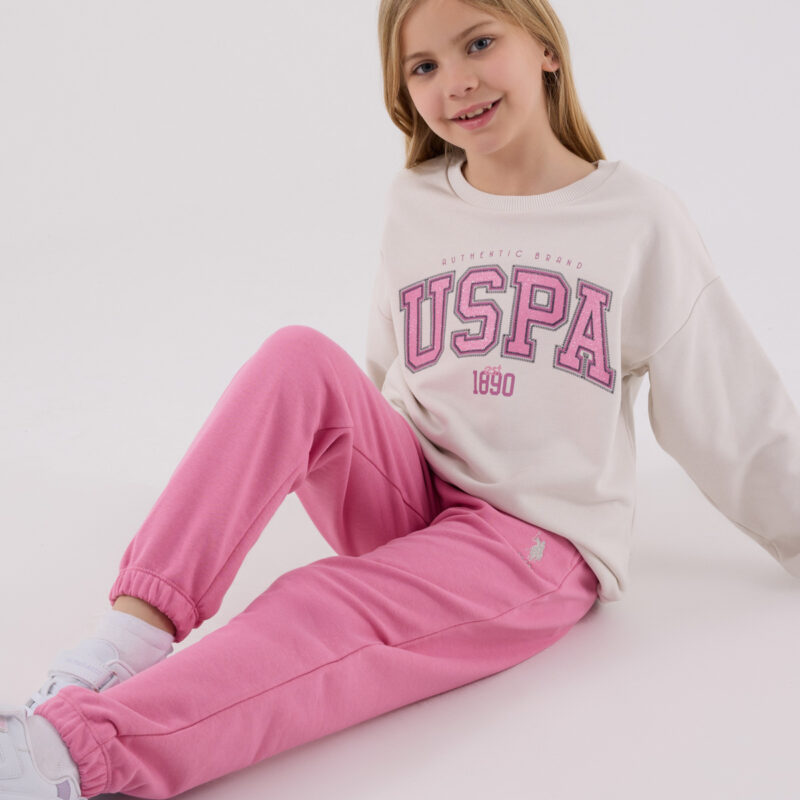 US2312 US POLO ASSN طقم للفتيات قطن ثلاثة خيط