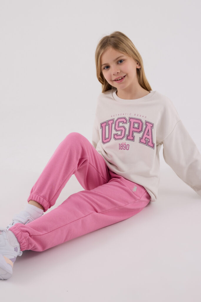 US2312 US POLO ASSN طقم للفتيات قطن ثلاثة خيط