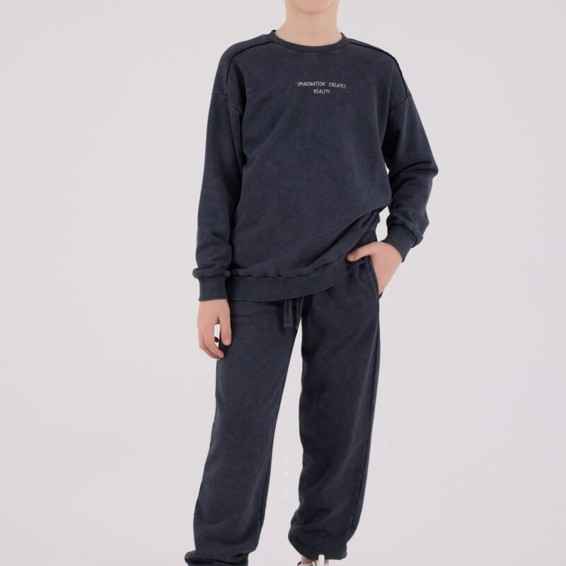 RP3656 تريننج للاولاد لون رمادي قطن ثلاث خيوط