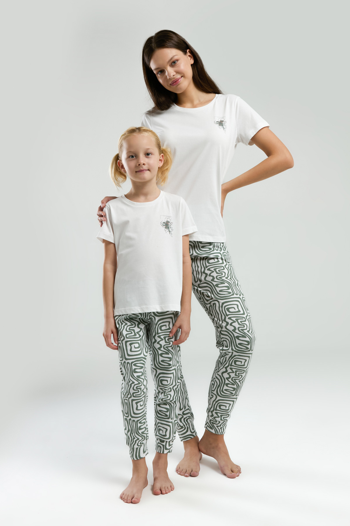 AR3303 طقم بيجاما من كولكشن العائلة الام وابنتها قطن قطعتين - الصورة 12