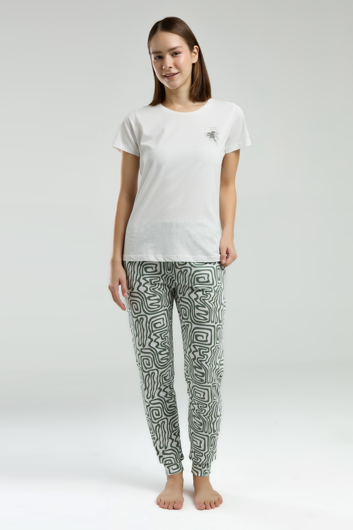 AR3303 طقم بيجاما من كولكشن العائلة الام وابنتها قطن قطعتين - الصورة 5