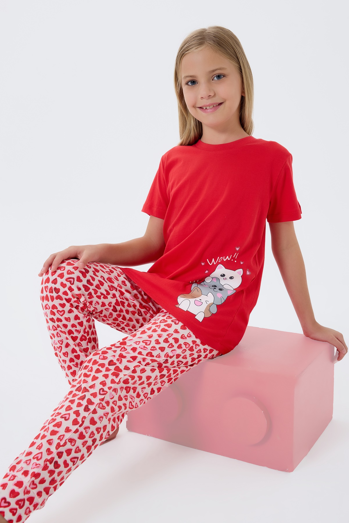 AR3581 طقم بيجاما من كولكشن العائلة الام وابنتها قطن قطعتين - الصورة 2