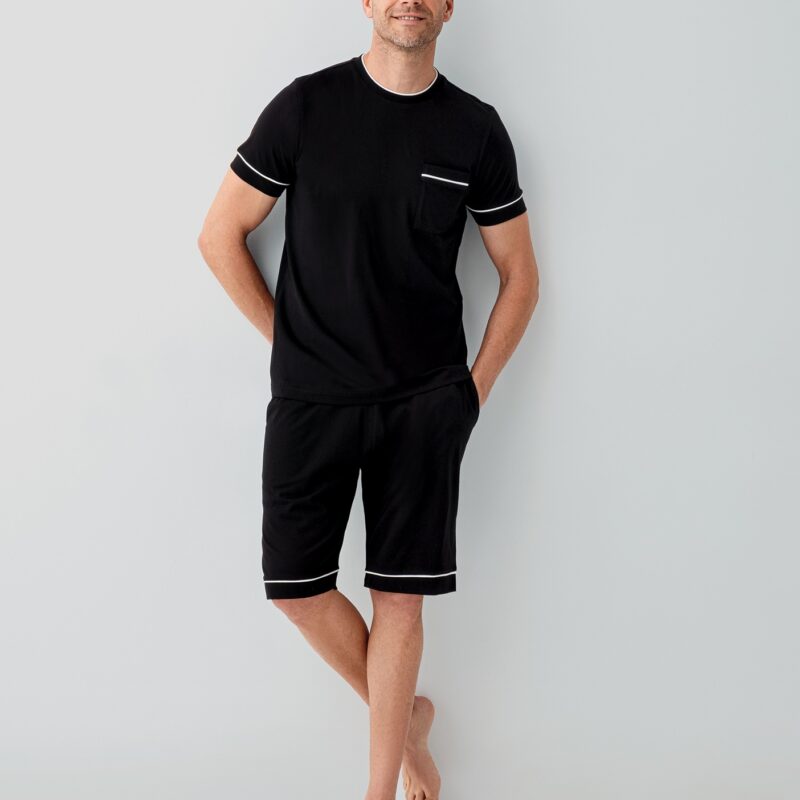 AR3674-S طقم بيجاما شورت للرجال قطن قطعتين مغلف بعلبة كرتون