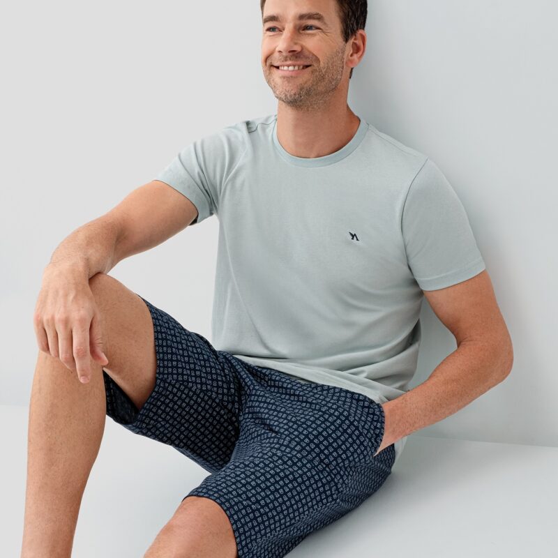 AR3689 طقم بيجاما شورت قطن قطعتين للرجال