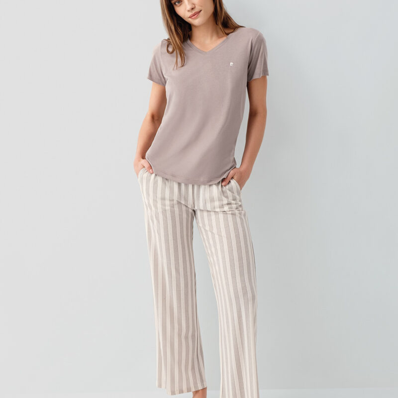 PC89177 Pierre Cardin طقم بيجاما قطن نصف كم للنساء