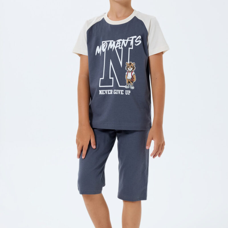 RP3744 طقم بيجاما قطن بنطال قصير للاولاد قطعتين