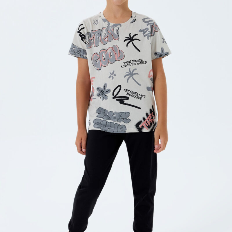 RP3746 طقم بيجاما قطن للاولاد قطعتين