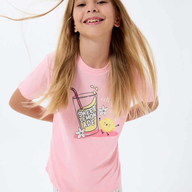 RP3776 طقم بيجاما قطن للبنات قطعتين