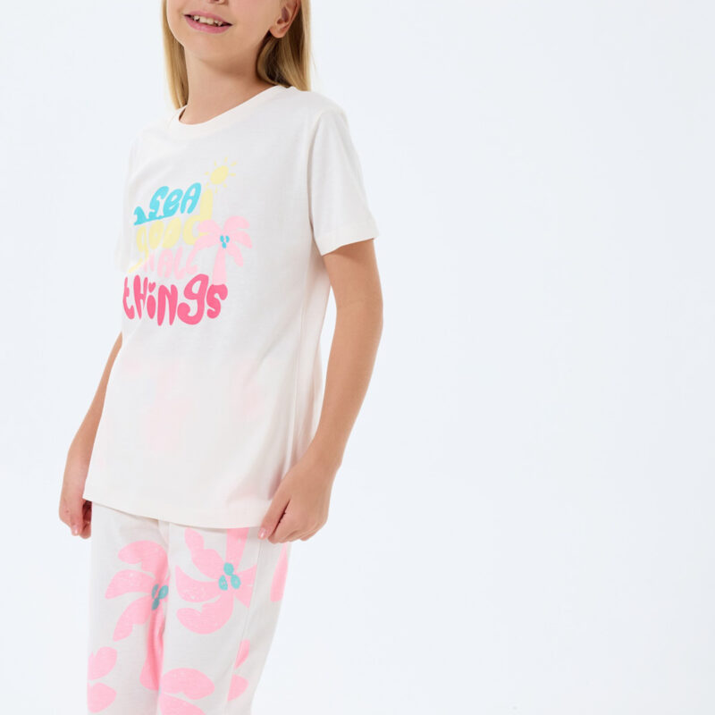 RP3779 طقم بيجاما برمودا للفتيات قطن قطعتين