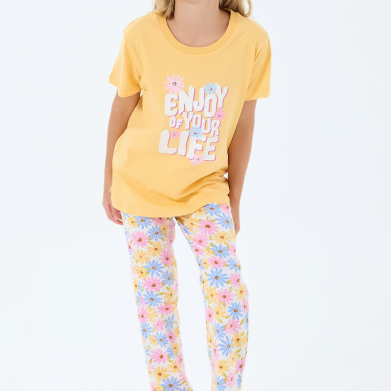 RP3776 طقم بيجاما قطن للبنات قطعتين