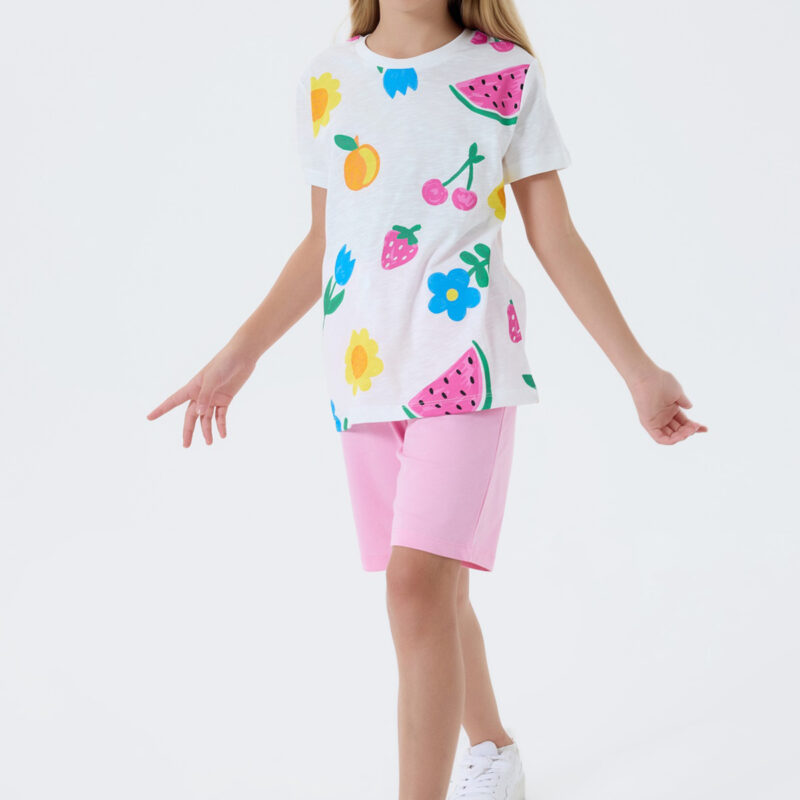 RP3800-2 طقم شورت قطن للفتيات قطعتين