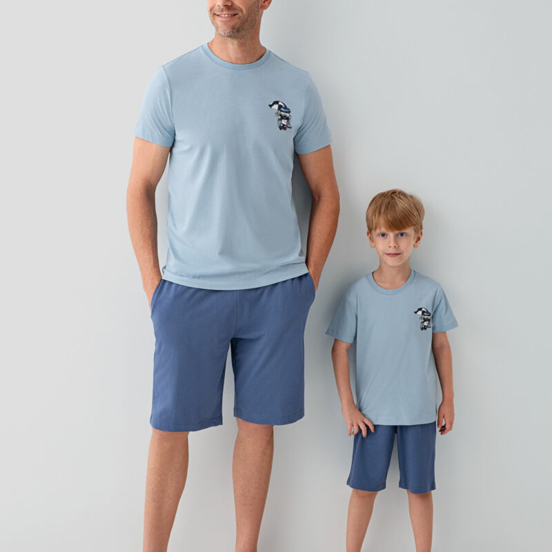 RP3813 طقم بيجاما من كولكشن العائلة الاب وابنه قطن