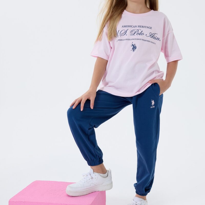 US2502 US POLO ASSN طقم للفتيات قطن قطعتين