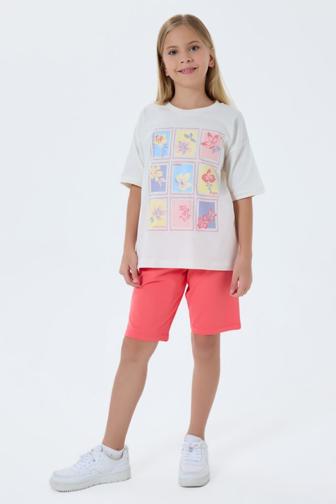 US2513 US POLO ASSN طقم شورت قطن للفتيات