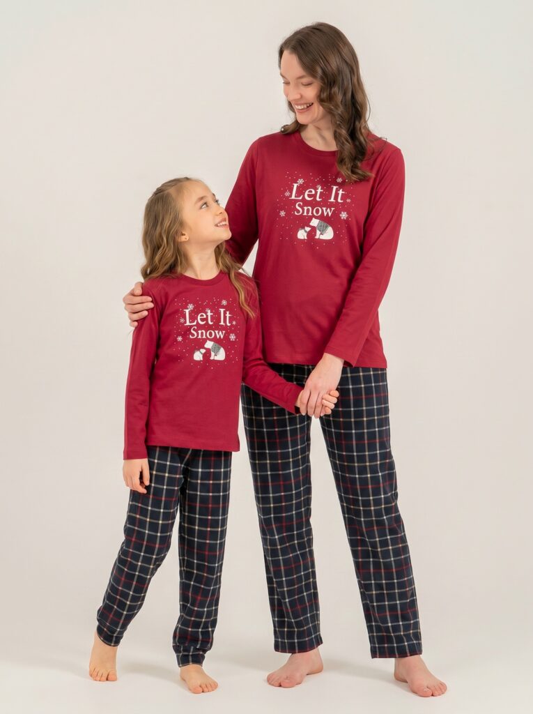 AR3730 طقم بيجاما قطن من كولكشن العائلة الام مع ابنتها