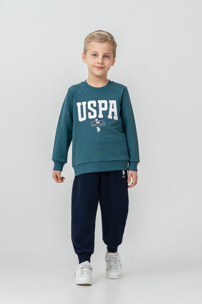 US2628 US POLO ASSN طقم للاولاد قطن ثلاثة خيط قطعتين